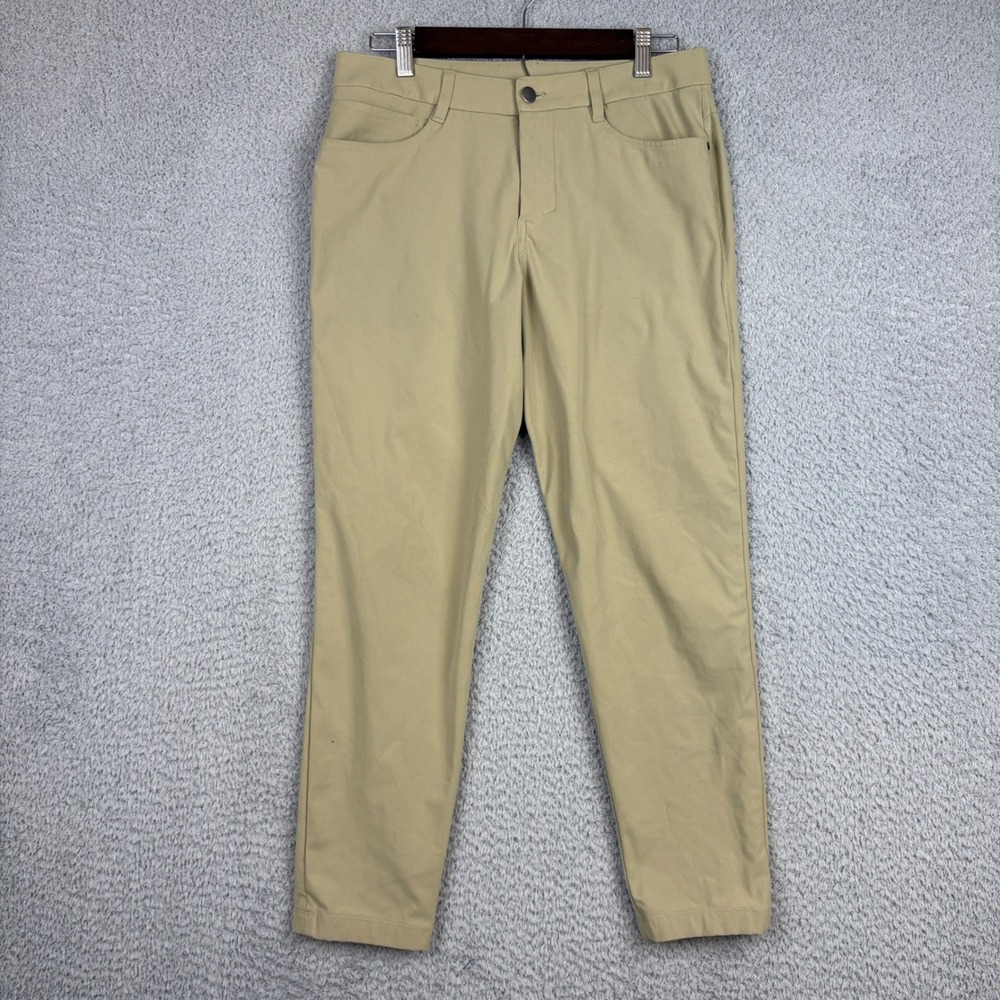 Lululemon ABC Pants Mens 30x28 Commission Slim Fit Warpstreme Chino Golf Khaki